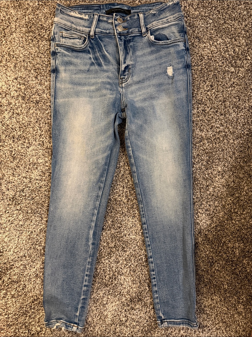 Flying Monkey Women's Light Blue Distressed High-Rise Jeans